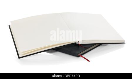 Deux élégants cahiers à couverture rigide isolés sur blanc Banque D'Images