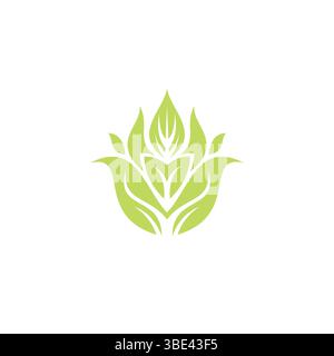 Modèle de conception d'illustration vectorielle de logo de feuille. Vecteur de logo organique Illustration de Vecteur