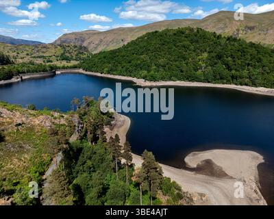 Vue aérienne du réservoir Thirlmere dans le Lake District, Cumbria dans le nord-ouest de l'Angleterre. Elle fournit de l'eau potable à Machester, Liverpool, Preston et Banque D'Images