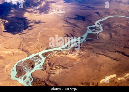 Vol de El Calafate à Buenos Aires, Argentine Banque D'Images