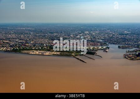 Vol de El Calafate à Buenos Aires, Argentine Banque D'Images