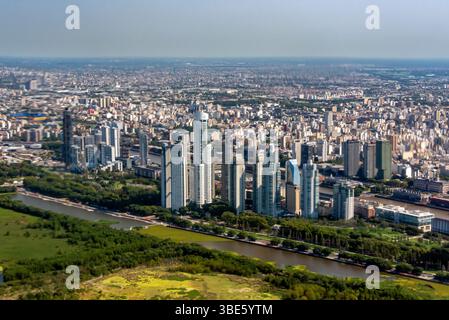Vol de El Calafate à Buenos Aires, Argentine Banque D'Images