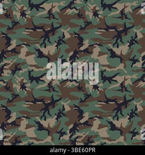 Motif camouflage classique des bois texture sans couture pour les projets de tissu et de design Illustration de Vecteur