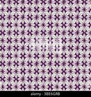 Motif floral géométrique répétitif en violet et blanc un design textile sans couture pour les tissus et les arrière-plans Illustration de Vecteur