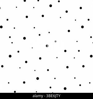 Motif sans couture abstrait de points noirs dispersés aléatoirement sur fond blanc Illustration de Vecteur
