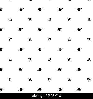 Modèle d'espace sans couture avec des conceptions simples de fusée et de planète pour le tissu et l'utilisation numérique Illustration de Vecteur