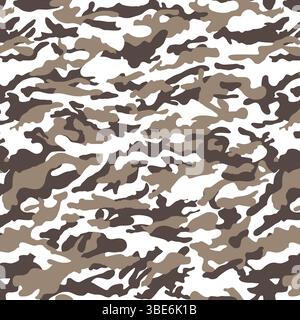 Conception de motif de camouflage blanc brun d'hiver abstrait sans couture pour l'impression de tissu Illustration de Vecteur