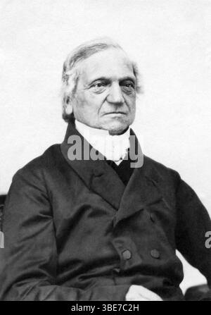 Adam Sedgwick (1785-1873), fondateur de la géologie moderne, a proposé les périodes géologiques du Dévonien et du Cambrien (explosion cambrienne). Bien que mentor du jeune Charles Darwin, Sedgwick s'oppose à la nature matérialiste de la théorie de l'évolution de Darwin par sélection naturelle. Banque D'Images