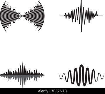 Illustration de stock d'icône d'onde sonore. Illustration du signal et logo Illustration de Vecteur