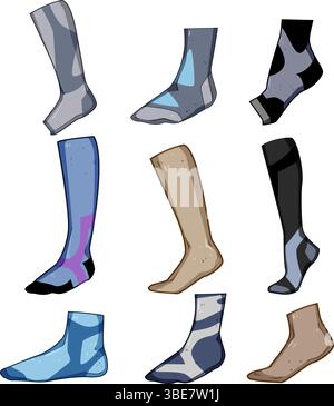 chaussettes de compression set illustration vectorielle de dessin animé Illustration de Vecteur