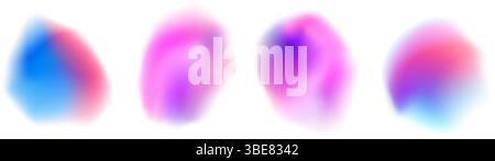 Formes fluides colorées à gradient lisse, taches irisées caméléon floues vives, taches d'aura liquide doux, taches d'aquarelle néon, lueur aurore. Vecteur Illustration de Vecteur