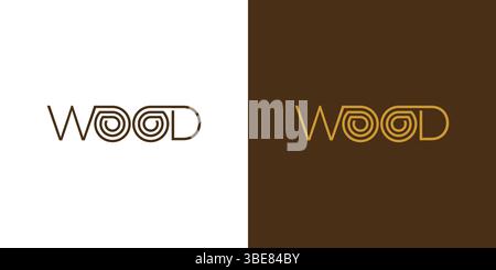 Design unique et moderne du logo Wood Illustration de Vecteur