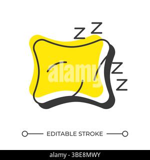 Icône de ligne d'ombre décalée de l'oreiller de sommeil Illustration de Vecteur