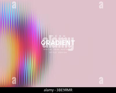 dégradé de glassmorphisme 3d avec couleurs irisées. Illustration de Vecteur