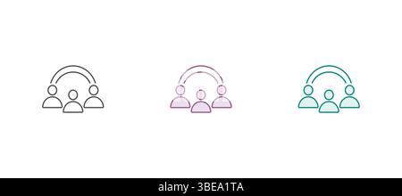 Groupe de personnes, icône d'escouade - icône d'utilisateur d'équipe. illustration vectorielle de symbole de trois personnes Illustration de Vecteur