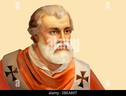 Le pape Agapitus II, Agapetus II, Agapet II, souverain des États pontificaux de 946 à sa mort en 955, édité numériquement après une peinture Banque D'Images
