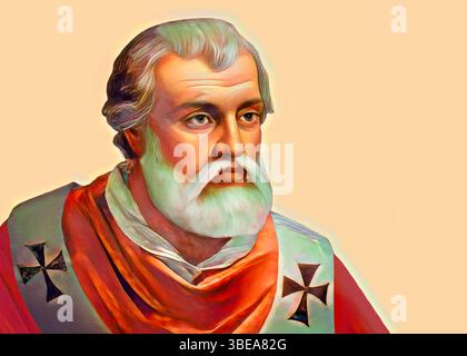 Le pape Agapitus II, Agapetus II, Agapet II, souverain des États pontificaux de 946 à sa mort en 955, édité numériquement après une peinture Banque D'Images