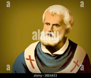 Le pape Agapitus II, Agapetus II, Agapet II, souverain des États pontificaux de 946 à sa mort en 955, édité numériquement après une peinture Banque D'Images