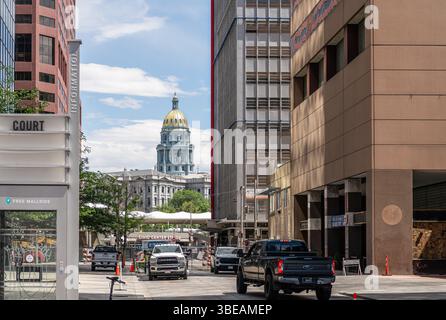 Le bâtiment du Capitole de l'État du Colorado de la 16e rue, Denver, Colorado, États-Unis Banque D'Images