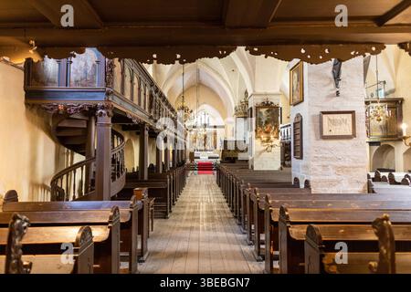 Intérieur de l'église du Saint-esprit Tallinn Estonie Banque D'Images