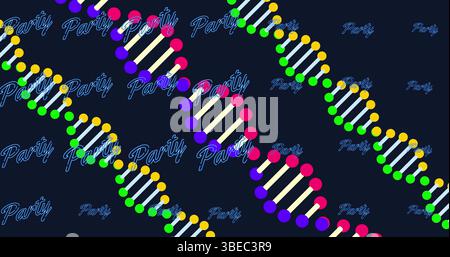 Image de cellules covid et de filature de brins d'adn et de traitement de données médicales Banque D'Images