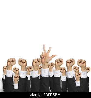 Groupe de mains de gens d'affaires montrant des gestes Banque D'Images