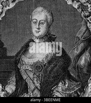 Catherine II (1729-1796), la Grande. Impératrice de Russie de 1762 à 1796. Gravure, 19e s. Banque D'Images