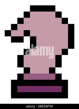 pièces d'échecs de chevalier dans le style pixel art. Illustration de Vecteur