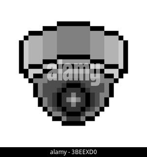 Caméra de sécurité CCTV dans le style pixel art. Illustration de Vecteur