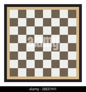 Échiquier en bois dans le style pixel art. Illustration de Vecteur