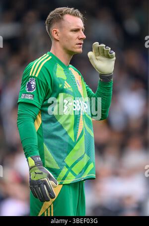 Londres, Royaume-Uni. 25 mai 2025. Fulham v Manchester City - premier League - Craven Cottage - Londres. Le gardien de but de Fulham Bernd Leno. Crédit photo : Mark pain/Alamy Live News Banque D'Images