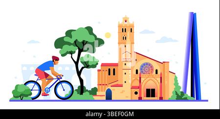 Voyage en France - télévision couleur style design illustration Illustration de Vecteur