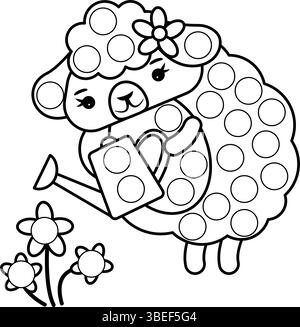 Pages de marqueurs de points avec animal, illustration vectorielle de contour. Illustration de Vecteur