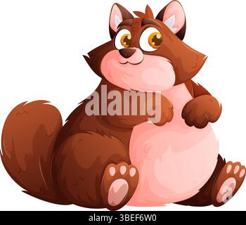 Joyeux Cartoon Squirrel assis et souriant, une illustration de personnage ludique. Illustration de Vecteur