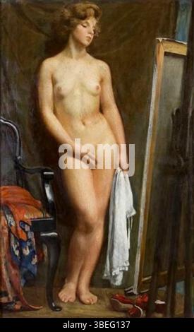 Akademia de Wojciech Weiss (1875-1950) est une peinture de 1934 qui représente l'exploration par l'artiste des formes classiques et des traditions académiques. Connu pour ses contributions à l’art polonais, les œuvres de Weiss combinent souvent une forte habileté technique et une profondeur émotionnelle. Banque D'Images