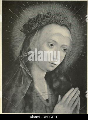 Cette peinture de Quinten Metsys, créée vers 1505, représente la Vierge Marie dans une pose priante. Connu pour ses œuvres religieuses, Metsys était une figure de proue de la peinture néerlandaise, mêlant réalisme détaillé et thèmes spirituels. Banque D'Images