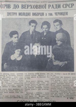 Cette image du 22 septembre 1937, intitulée 'Gazeta-Chernitsa', offre un aperçu historique des médias et de la société russes à la fin des années 1930, une période cruciale de l'histoire soviétique. Banque D'Images