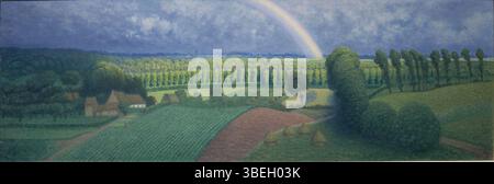 'L'arc en ciel' est une peinture de l'artiste belge William Degouve de Nuncques, créée vers 1910. L'œuvre reflète l'intérêt de l'artiste pour les contrastes de couleurs vibrants et les effets atmosphériques typiques du mouvement symboliste. Banque D'Images