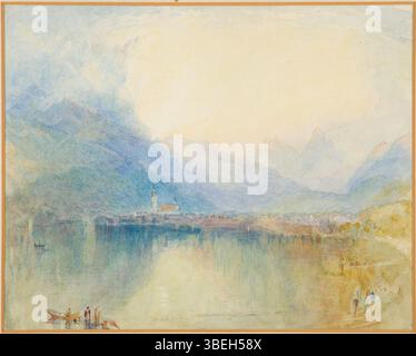 Cette scène nocturne du lac Brunnen par Harold Warren capture l'atmosphère tranquille de l'endroit. Bien que l'année exacte soit incertaine, elle reflète le style caractéristique de Warren de paysages sereins. Banque D'Images