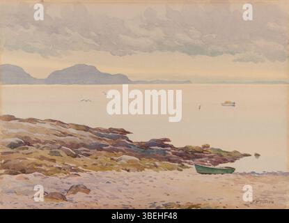 L'aquarelle de Harold Broadfield Warren, « Bunker's Cove, Islesford » datant de 1916-1926, représente le paysage naturel paisible. L'œuvre fait partie de la collection commémorative Morton et Marie Bradley au Musée Eskenazi d'Art. Banque D'Images