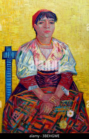 L'italienne,1887,huile sur toile,Vincent Van Gogh, musée d'Orsay,Paris,France. Banque D'Images