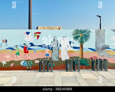 Art mural à la plage, Dubaï Banque D'Images
