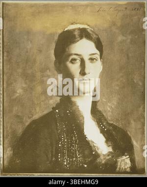 Portrait de Caroline Estelle Mudge, également connue sous le nom de MRS James Lawrence, peint en 1881 par John Singer Sargent, détruit par un incendie. Banque D'Images