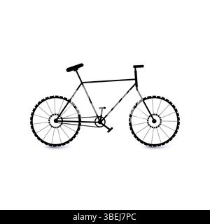 Illustration de vélo minimaliste noir et blanc sur un fond blanc propre Illustration de Vecteur