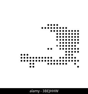 Carte en pointillés du pays d'Haïti. Illustration de pixel de spot noir isolé sur fond blanc. Mosaïque circulaire vectorielle. Illustration de Vecteur