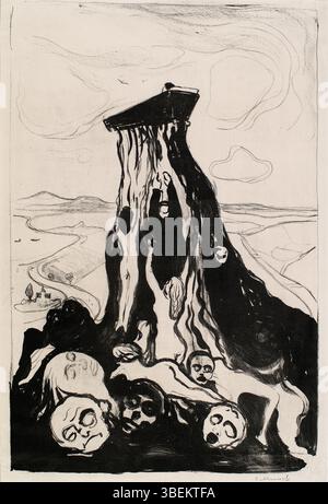 Le tableau de 1897 d'Edvard Munch, « Funeral March », est présenté à la Galerie Thielska. L'œuvre, créée par Munch (1863-1944), explore les thèmes du deuil et de la perte. Banque D'Images