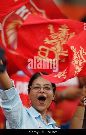 Chandigarh, Inde. 29 mai 2025. CHANDIGARH, INDE - MAI 29 : fans lors du match de qualification IPL 2025 entre Punjab Kings et Royal Challengers Bengaluru au New PCA Stadium le 29 mai 2025, à Chandigarh, en Inde. (Photo de Surjeet Yadav/MB Media) crédit : MB Media solutions/Alamy Live News Banque D'Images