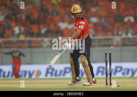 Chandigarh, Inde. 29 mai 2025. CHANDIGARH, INDE - MAI 29 : Nehal Wadhera des Punjab Kings a joué lors de la finale des qualifications IPL 2025 entre les Punjab Kings et les Royal Challengers Bengaluru au New PCA Stadium le 29 mai 2025, à Chandigarh, en Inde. (Photo de Surjeet Yadav/MB Media) crédit : MB Media solutions/Alamy Live News Banque D'Images