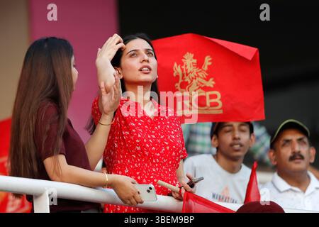 Chandigarh, Inde. 29 mai 2025. CHANDIGARH, INDE - MAI 29 : fans lors du match de qualification IPL 2025 entre Punjab Kings et Royal Challengers Bengaluru au New PCA Stadium le 29 mai 2025, à Chandigarh, en Inde. (Photo de Surjeet Yadav/MB Media) crédit : MB Media solutions/Alamy Live News Banque D'Images