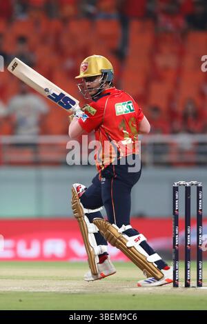 Chandigarh, Inde. 29 mai 2025. CHANDIGARH, INDE - MAI 29 : Priyansh Arya des Punjab Kings joue un tir lors de la finale des qualifications IPL 2025 entre les Punjab Kings et les Royal Challengers Bengaluru au New PCA Stadium le 29 mai 2025, à Chandigarh, en Inde. (Photo de Surjeet Yadav/MB Media) crédit : MB Media solutions/Alamy Live News Banque D'Images
